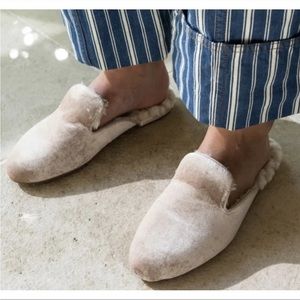 Birdies The Phoebe Cream Faux Fur Slip On Slide Mule Size 8.5